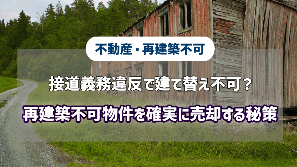 接道義務違反で建て替え不可？再建築不可物件を確実に売却する秘策という記事のアイキャッチ画像です。